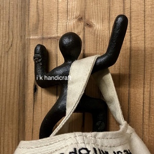 <b>Wall</b> <b>Hook</b> Sportsman Athlete Sculpture Cast Iron <b>Wall</b> Mount <b>Hook</b> Face Pattern Clothing Use Black Finish Decorative - Product Image 5