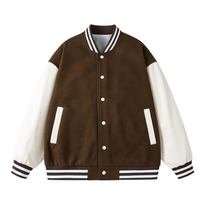 <b>Top</b> Sale Verify Manufacturer Wholesale Plain Unisex Custom Baseball Letterman Varsity Jacket with Geometric Pattern Stand Collar - Product Image 2