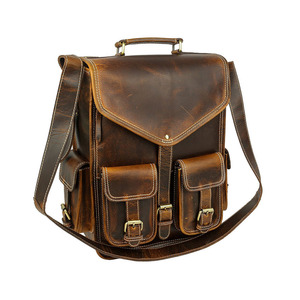Mochilas de cuero de alta calidad, mochila de viaje de cuero de lujo para hombre, mochila de cuero vintage con compartimento para portátil - Product Image 3