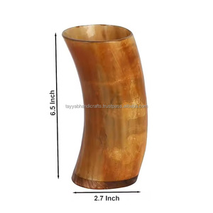 Verre en corne naturelle et verre à boire en corne de taille personnalisée avec articles de fête à bas prix - Product Image 1