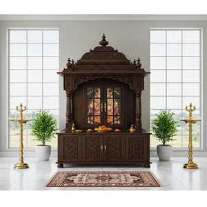 Puerta de Templo Tallada a Mano en Madera de Teca con Acabado Antiguo, Ecológica, de Primera Calidad, Diseño Exclusivo, Gran Venta - Product Image 1