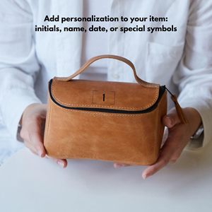 Genuine Leather Toiletry Bag <b>Mens</b> Dopp Kit Travel Wash Bag Shaving Kit <b>Pouch</b> Custom Brand Logo Wholesale Price TYG-0139 - Product Image 6