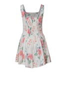 Robe Courte Femme 100% Coton à Motif Floral Pastel Charmant, Écologique, Respirante, Coupe Trapèze, Style Décontracté Vintage pour les Vacances