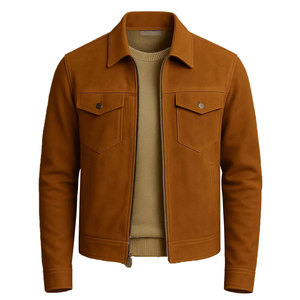 Fashion Style <b>Suede</b> Leather <b>Jacket</b> Comfortable Daily Wear <b>Suede</b> Leather <b>Jacket</b> Smooth Surface With Soft Feel - Product Image 1