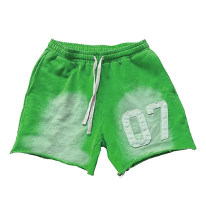 Pantalones Cortos Deportivos de Felpa Francesa Personalizados OEM, 100% Algodón, Impresión Serigrafiada, Estilo Vintage Desgastado, Lavado Ácido, para Hombre - Product Image 2