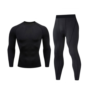 Vêtements de sport pour hommes, ensembles de compression légers et respirants, manches longues, style élégant, pour la salle de sport et les activités de plein air - Product Image 1