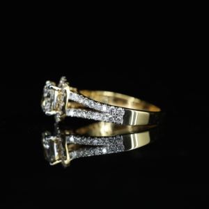 S925 Jewelry Popular Moissanite Wedding Ring Set 1ct Loose Moissanite Stone 14K <b>Solid</b> Gold Plated Jewelry - Product Image 4