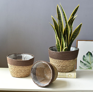 Macetas de Almacenamiento de Piso de Jacinto de Agua Natural y Algodón, Estilo Retro, Tejidas a Mano, Ecológicas, Fabricadas en Vietnam - Product Image 2