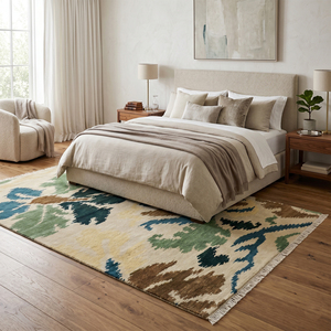 DECORDEC Wool Hand <b>Tufted</b> <b>Rug</b> Modern Abstract Botanical Design Non-Slip Eco-Friendly Thick Pile for Living Room Hotel Interiors - Product Image 4