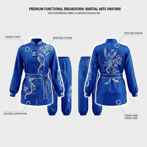 Pro Felt Martial <b>Arts</b> Clothing Manufacturer Tai Chi Uniform <b>Set</b> for Women Men Kung Fu Custom Sublimation Design Training Uniform - Product Image 2