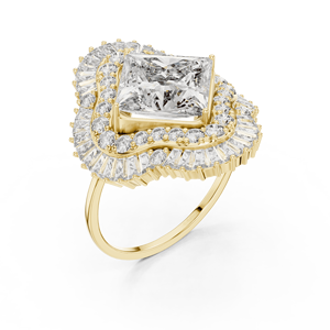 10K Bridal <b>Ring</b> <b>Set</b> in <b>Silver</b> with Matching CZ Band - Product Image 3