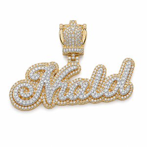 Custom VVS Moissanite Diamond Cursive Letter Pendant with Soccer S925 <b>Silver</b> 9k 10k 14k 18k Solid Gold Iced Out <b>Charms</b> Pendants - Product Image 3