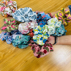 Cotton Printed Fiber <b>Scrunchie</b> Soft Stretch Hair Accessory Eco-Friendly & Gentle on Scalp Fashion Accessories - Product Image 1