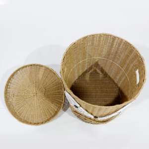 Cute Poly Iron Frame <b>Storage</b> <b>Basket</b> with Fox Face Design Round Shape for Living Room <b>Toy</b> Organizer Eco Friendly Woven <b>Basket</b> - Product Image 5