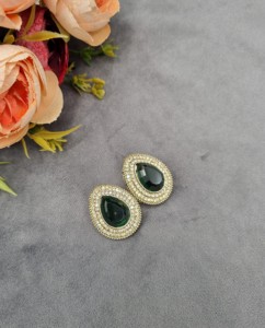 Trendy Tear Drop Gemstone <b>Stud</b> <b>Earrings</b> Elegant <b>Crystal</b> Frame Oversized <b>Stud</b> <b>Earrings</b> For Women Party Wear Wholesale Collections - Product Image 3