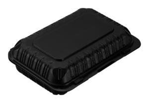 Conteneur à clapet noir à 2 compartiments, 9 pouces, avec charnières et remplissage minéral, à double languettes avant ventilées - Product Image 4