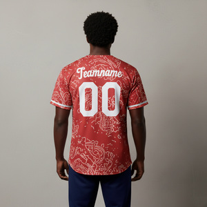 เสื้อเบสบอลชายรุ่นใหม่ปี 2026 สีแดง พิมพ์ลายแบบซับลิเมชั่น ชื่อทีม แขนสั้น แห้งเร็ว ทรงปกติ ใส่ได้ทุกฤดู ชุดกีฬา - Product Image 2
