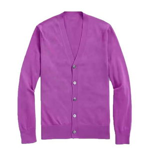 Cárdigan de punto acanalado con cuello en V para mujer, manga larga, botones frontales, suéter suave informal, top ajustado, ropa de moda al por mayor - Product Image 1