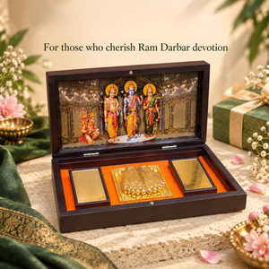 Gold Plated Classic Rectangle Wooden <b>Photo</b> Frame Crystal Stone Gift <b>Box</b> Embossed Religious Wedding Return Gift Diwali Decoration - Product Image 2
