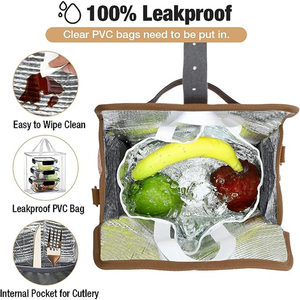 Custom Friendly Recycled Insulated Thermal Cooler Bag Foldable Oversized for Office Adult Lunch Box Food Beverage Polyester - Product Image 6