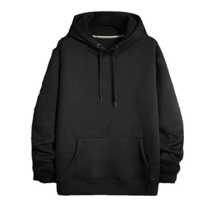 Sweat-shirt à capuche pour homme, couleur unie, coton, tissu molletonné français, décontracté, pour l'automne, avec poche, coupe classique - Product Image 4