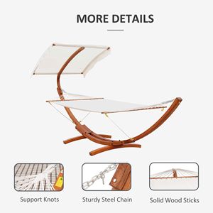 "Extra Wide 2 Person Arc <b>Hammock</b> with Canopy & Steel Stand for Backyard Relaxation" - Product Image 6