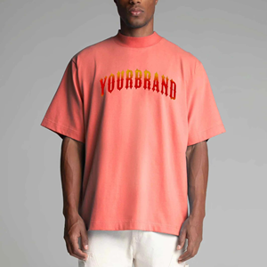 เสื้อยืดคอตตอนสีส้มล้วนทรงลำลองสไตล์มินิมอลสำหรับผู้ชาย แขนสั้น คอกลม ใส่สบาย เหมาะกับฤดูร้อน ผลิตจากโรงงาน - Product Image 6