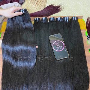Longue durée de luxe bas prix vietnamien Remy vierge Extensions de cheveux humains soyeux droite vague Machine Double trame toutes les couleurs - Product Image 3