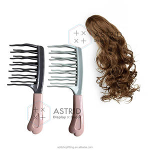 Durable logotipo personalizado profesional verde menta antiestático dientes anchos ducha peine de pelo cepillo de pelo para peluquería - Product Image 2