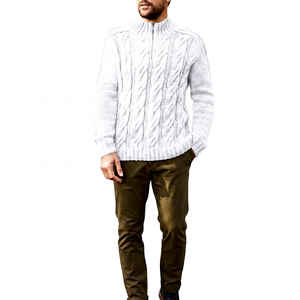 Pull-over homme en laine/acrylique couleur moutarde, de haute qualité, avec logo personnalisé, respirant, séchage rapide, manches longues, coupe classique, style hiver - Product Image 5