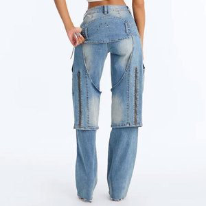 Wholesale Customized Plus Size Breathable Eco-Friendly <b>Elastic</b> <b>Waist</b> Skinny Sexy Women Denim Casual <b>Jeans</b> Pants - Product Image 3