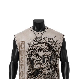 Débardeur graphique personnalisé avec strass, 100 % coton, tissu doux et respirant, sans manches, séchage rapide, écologique, col rond, Rouse Sports - Product Image 3