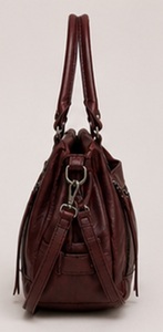 Sac fourre-tout en cuir bordeaux de qualité supérieure à multiples poches pour femmes, sac à main de voyage élégant et luxueux, toutes saisons, fermeture à glissière - Product Image 3