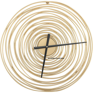 Modern Design Round Gold-Plated Metal Wall <b>Clock</b> Exclusive Style with Black Needles for Living Room <b>Bedroom</b> - Product Image 1