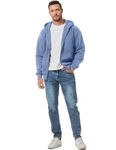 Custom Logo 400G 100% Cotton Heavyweight <b>Fleece</b> <b>zipper</b> Hoodie Men's Winter Print Embroidered Knitted Stock Blank - Product Image 2