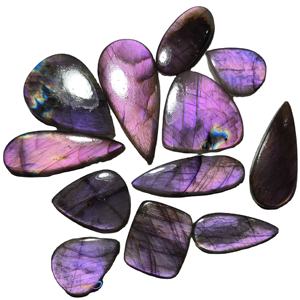 Lot de cabochons en quartz violet naturel poli et lisse pour la fabrication de bijoux - Product Image 1