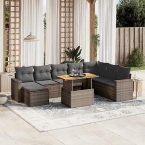Conjunto de Sofá de Jardín Gris Oscuro con Cojines para Entretenimiento al Aire Libre - Product Image 1