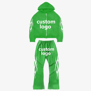 Fabricantes de Ropa, Sudadera con Capucha y Pantalones Deportivos Personalizados con Bordado Desgastado, Invernales, Gruesos, 100% Poliéster, Transpirables, con Diseño Floral - Product Image 6