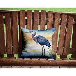 Blue Heron Emerging From <b>Day</b> Fading Machine Washable 14Hx14W Indoor & <b>Outdoor</b> Decorative Throw Pillow for Couch <b>Bed</b> & Patio - Product Image 2