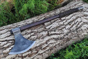 มีดโทมาฮอว์คเกรดอุตสาหกรรมคุณภาพสูงจาก MS-Factory ด้ามเหล็กดามัสกัสสีเงิน ใช้งานได้หลากหลาย รับทำโลโก้ OEM - Product Image 2