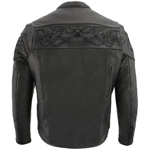 แจ็คเก็ตหนังแท้คุณภาพสูงสำหรับผู้ชาย ขายตรงจากโรงงาน แจ็คเก็ตหนังแบบมีซิปสำหรับผู้ใหญ่ - Product Image 2