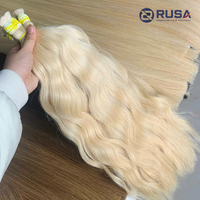 Extensions de cheveux humains vierges vietnamiens doublement étirés en vrac, à bandes adhésives, lisses, blonds, brun foncé, prêts à la permanente, toutes couleurs, longueur professionnelle