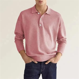เสื้อเชิ้ตแขนยาวคอวีติดกระดุมสีพื้นสำหรับผู้ชายสไตล์ลำลองธุรกิจสบายๆ ระบายอากาศได้ดี แห้งเร็ว สำหรับฤดูใบไม้ผลิและฤดูใบไม้ร่วง - Product Image 2