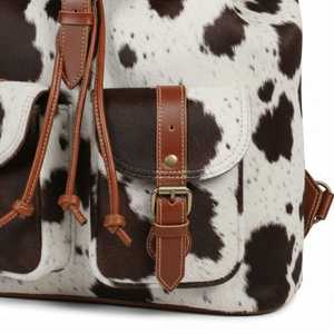 Mochilas de Cuero 100% Genuino con Pelo, Antirrobo, Impermeables, Hechas a Mano, Suaves, Capacidad de 36-40L, Unisex, para Viajes al Aire Libre - Product Image 6