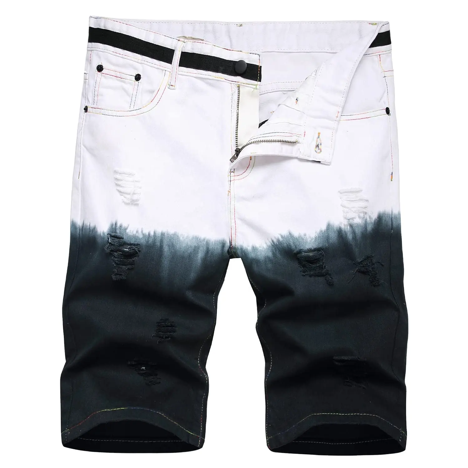 Calça jeans masculina de verão slim fit, shorts curtos de jeans para homens, shorts de verão lavados, calças justas e casuais mais vendidas