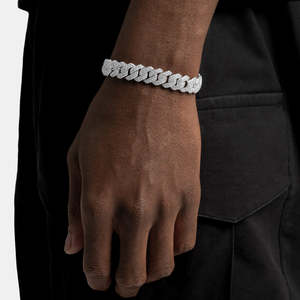 VVS1 Moissanite Cuban Link <b>Bracelet</b> Iced Out 925 Sterling Silver Hip Hop <b>Bracelet</b> for Men - Product Image 2