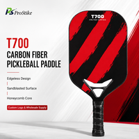 Pala de Pickleball de Fibra de Carbono T700, Núcleo de Panal de PP de 14mm, Diseño sin Bordes con Acabado Arenado para Entrenamiento, Logotipo Personalizado, Venta al por Mayor