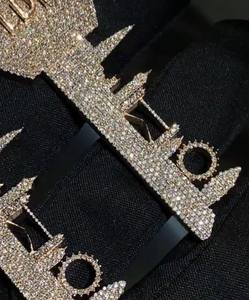 Colgante de Llave con Incrustaciones de Diamantes, Collar con Nombre Personalizado, Joyería Hip Hop, Colgante de Diamante Moissanita, Colgante de Plata de Ley 925, Oro Sólido - Product Image 5