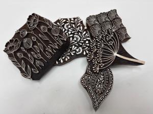 Hand Carved Pine Wood <b>Printing</b> <b>Blocks</b> Floral Paisley Textile <b>Printing</b> Stamps Multifunction for Fabric Craft and DIY Art - Product Image 2