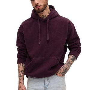 Custom Men's Hoodies Cotton Heavyweight Solid Color Pullover <b>Sweatshirt</b> for Gym Streetwear - Product Image 1